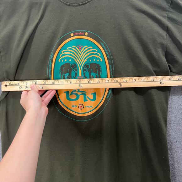 Chang Green Cotton Shirt Adult Size Extra Large Short Sleeve Casual T Shirt Mens - Picture 9 of 12